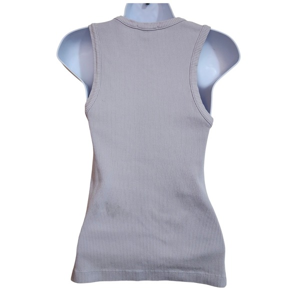 AGOLDE Poppy Scoop Ribbed Tank Top Light Purple Organic Cotton Blend Size Small - Picture 2 of 9